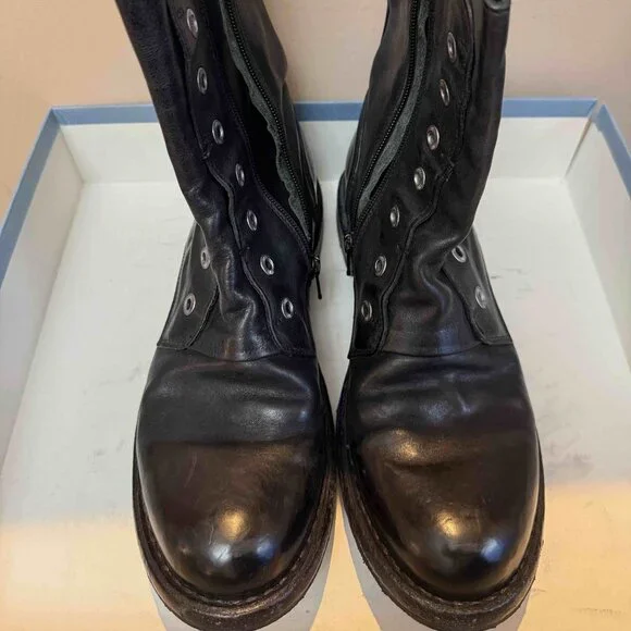 Moma Leather Printed Combat Boots Women's - Picture 2 of 6